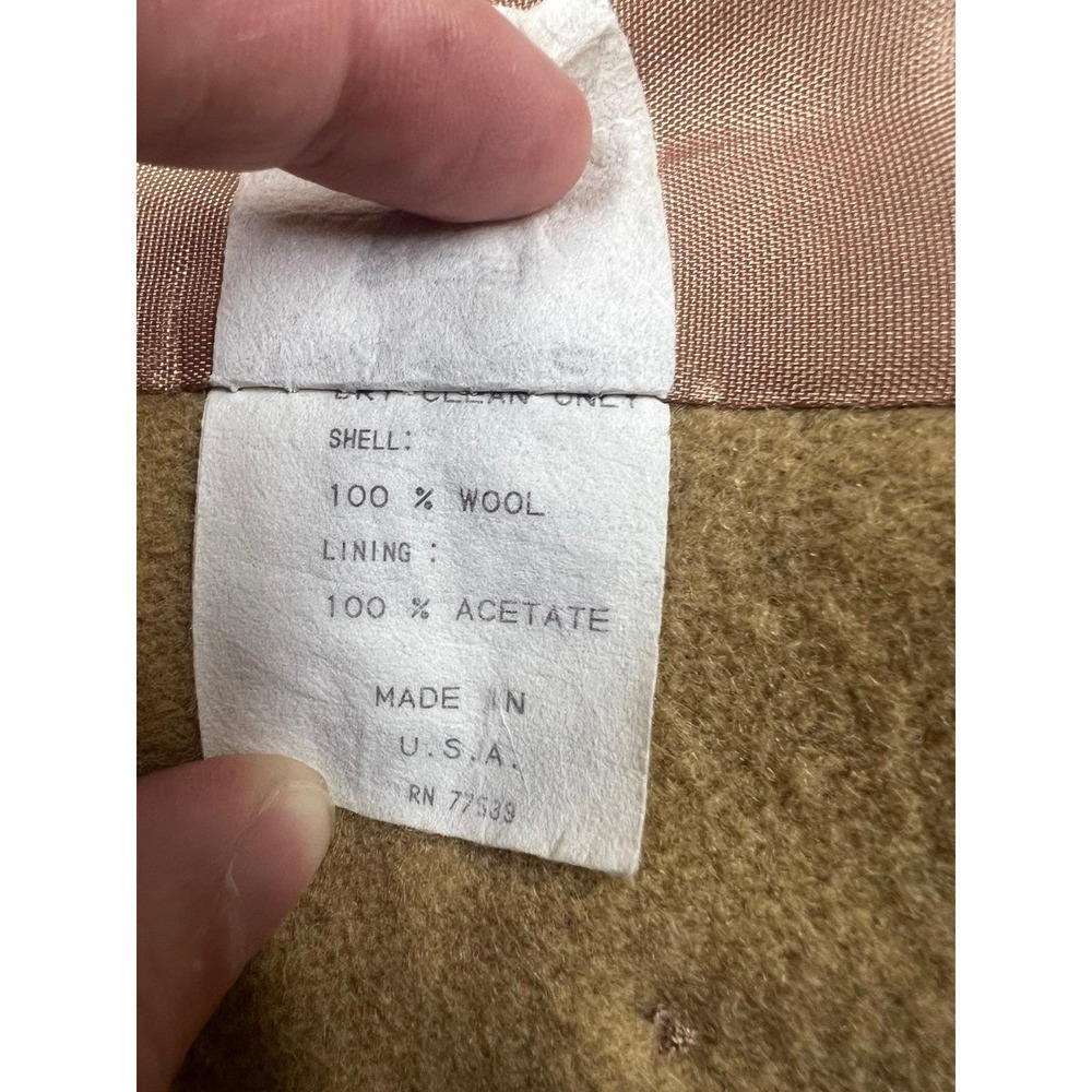 Vintage Womens Camel Wool Double Breasted Peacoat Size 12 Classic Old Money - Picture 7 of 12